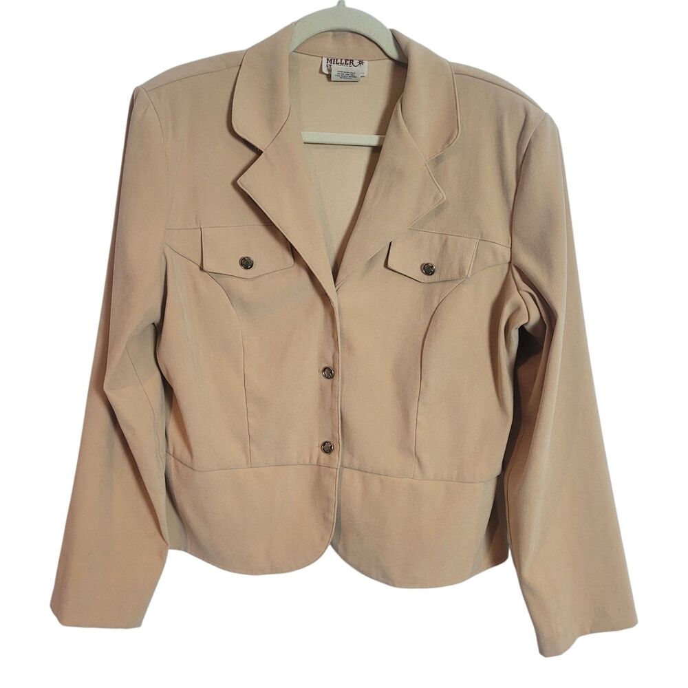 Miller Stockman Vintage Western Blazer‎ Women's Medium M Tan Cowgirl Ranch USA